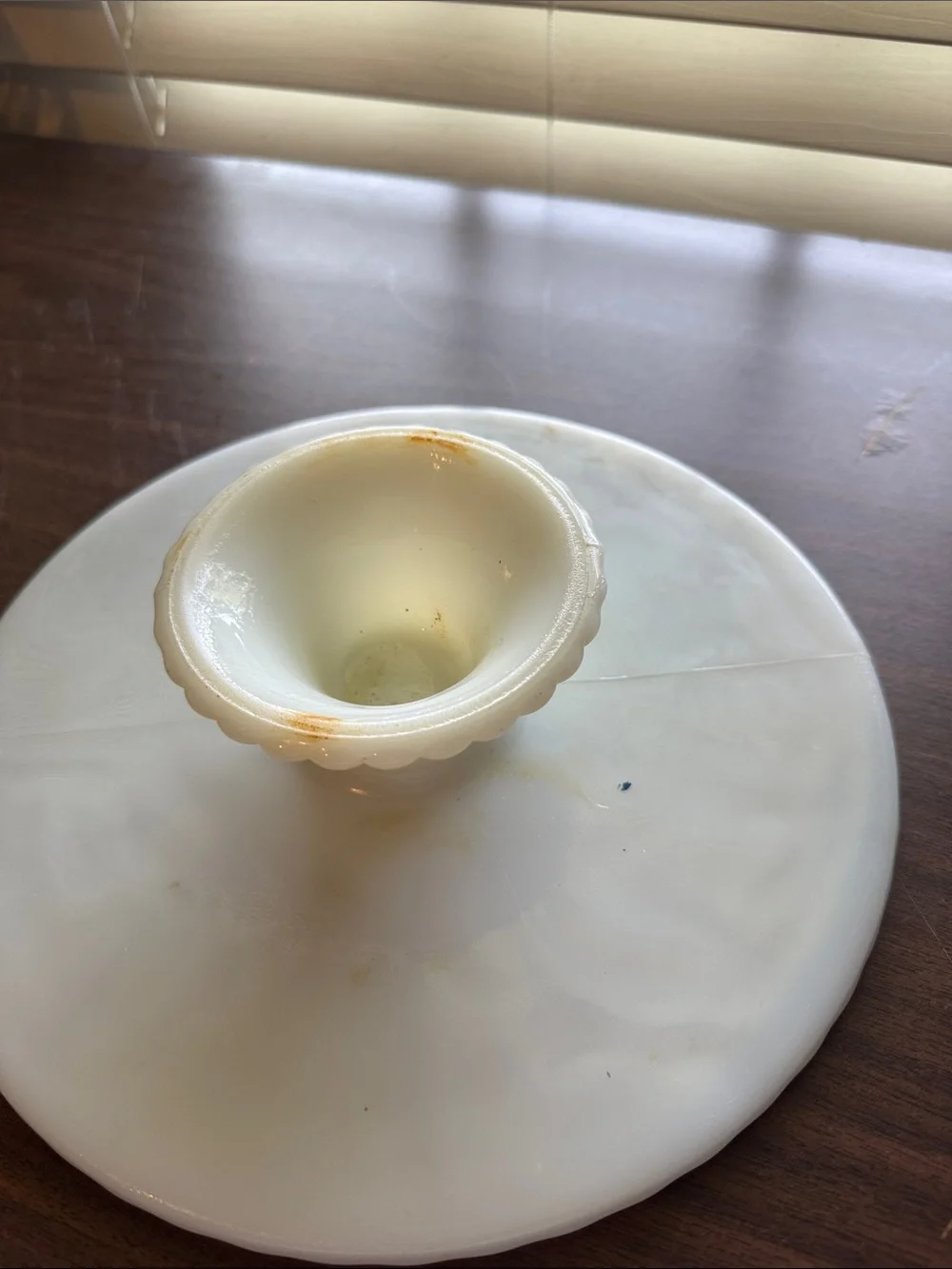 1950’s Anchor Hocking Milk Glass Cake Stand Plate
